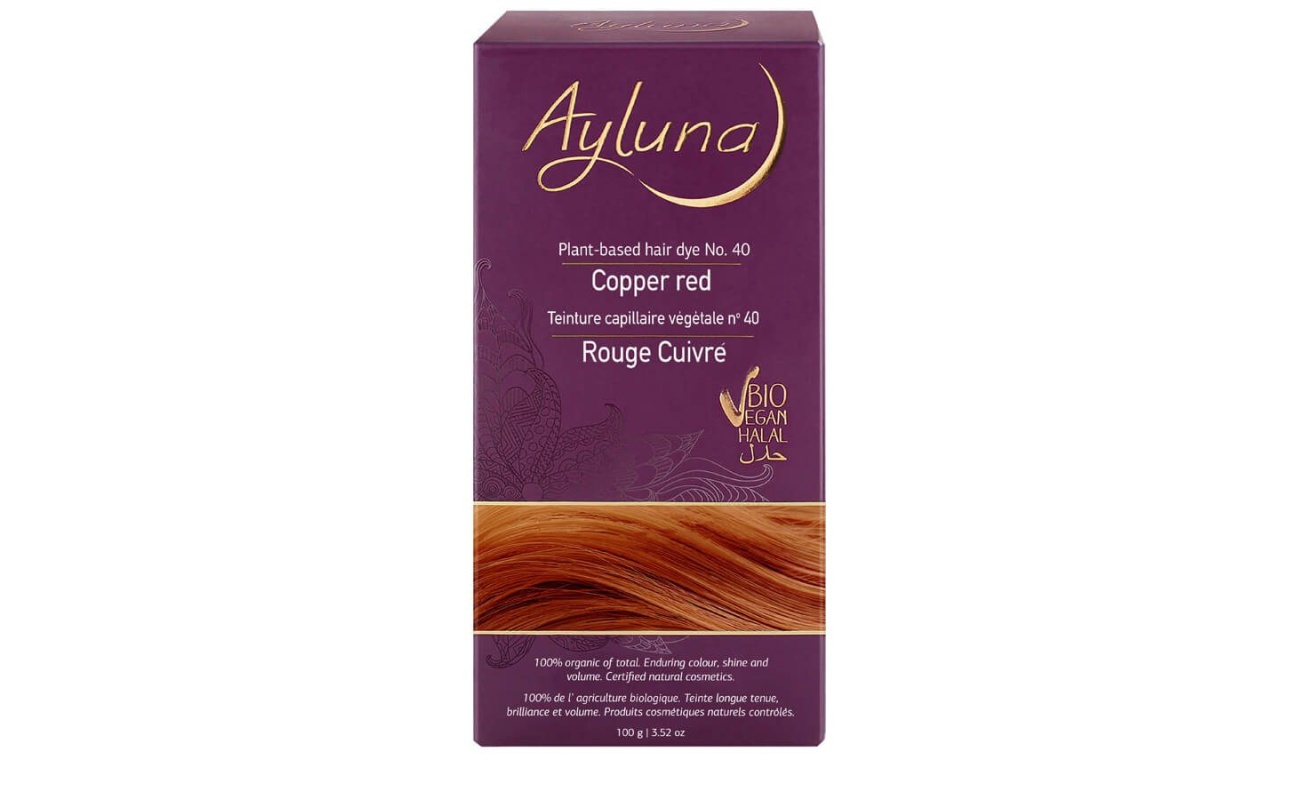 AYLUNA | 100% Βιολογική Βαφή Μαλλιών Copper red Nr.40 100g