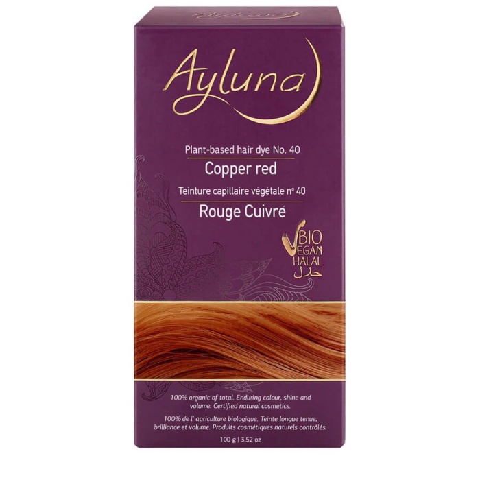 AYLUNA | 100% Βιολογική Βαφή Μαλλιών Copper red Nr.40 100g