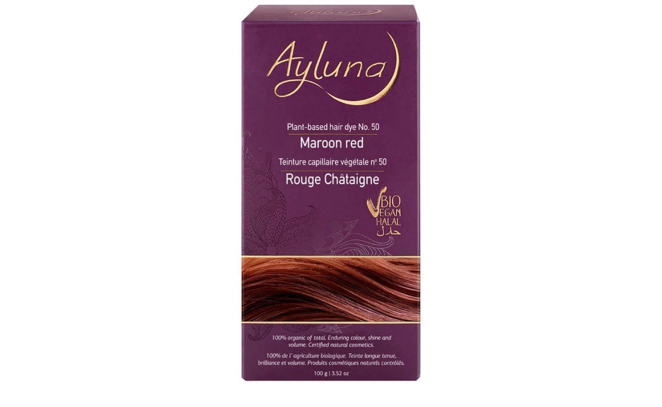 AYLUNA | 100% Βιολογική Βαφή Μαλλιών Maroon red Nr.50 100g