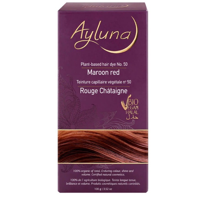 AYLUNA | 100% Βιολογική Βαφή Μαλλιών Maroon red Nr.50 100g