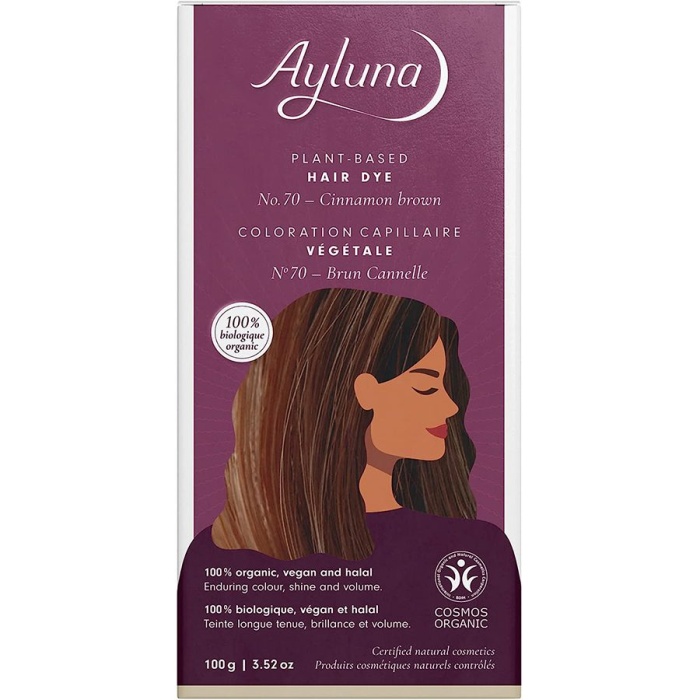 AYLUNA | 100% Βιολογική Βαφή Μαλλιών Cinnamon brown Nr.70 100g